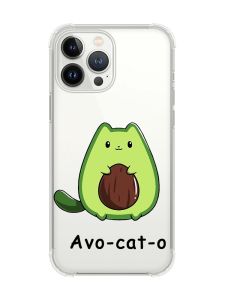 Чохол із потовщеними кутами на iPhone 14 Pro :: Котик Авокадо (принт 306)