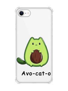 Чохол з потовщеними кутами на iPhone 7/ 7s/ 8/ 8s :: Котик Авокадо (принт 306)