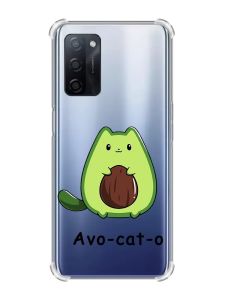 Чохол з потовщеними кутами на Oppo A55 :: Котик Авокадо (принт 306)