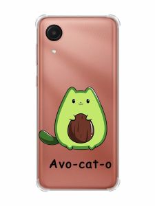 Чохол з потовщеними кутами на Samsung Galaxy A03 Core/A032 :: Котик Авокадо (принт 306)