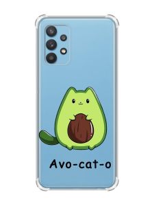 Чохол з потовщеними кутами на Samsung Galaxy A32 :: Котик Авокадо (принт 306)