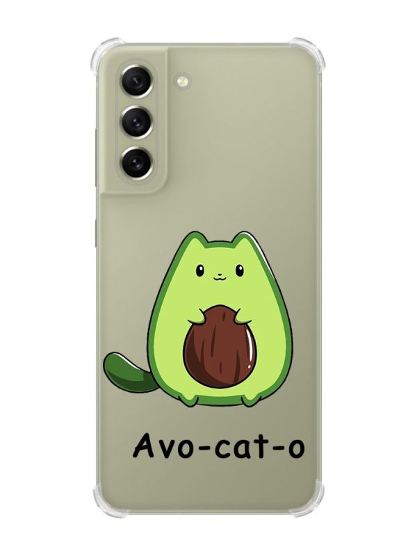 Чохол із потовщеними кутами на Samsung S21 FE :: Котик Авокадо (принт 306)
