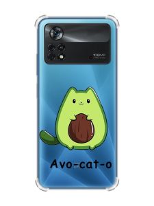 Чохол з потовщеними кутами на Xiaomi Poco X4 Pro 5G :: Котик Авокадо (принт 306)