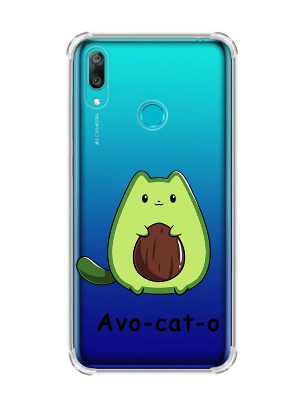 Чохол з потовщеними кутами Huawei Y7 2019/Y7 prime 2019 :: Котик Авокадо (принт 306)