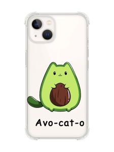 Чохол із потовщеними кутами на iPhone 14 Plus :: Котик Авокадо (принт 306)