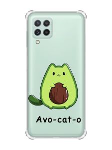 Чохол з потовщеними кутами на Samsung Galaxy A22 4G/M32/M22 :: Котик Авокадо (принт 306)