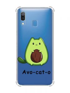 Чохол з потовщеними кутами на Samsung Galaxy A30 (2019) / A20 (2019) :: Котик Авокадо (принт 306)