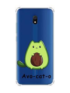 Чохол з потовщеними кутами на Xiaomi Redmi 8A :: Котик Авокадо (принт 306)