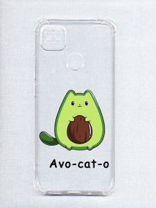 Чохол з потовщеними кутами на Xiaomi Redmi 9C/10A :: Котик Авокадо (принт 306)