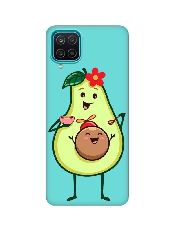 Матовий бірюзовий чохол на Samsung Galaxy A12 :: Малюк Авокадо (принт 309)