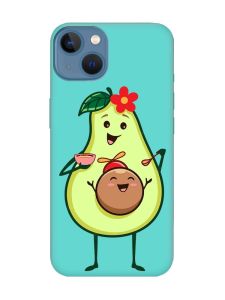 Матовий бірюзовий чохол на Apple iPhone 13 :: Малюк Авокадо (принт 309)