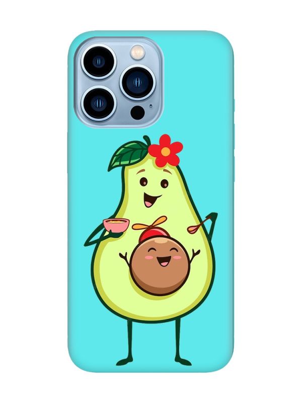 Матовий бірюзовий чохол на Apple iPhone 13 Pro Max :: Малюк Авокадо (принт 309)