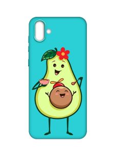 Матовий бірюзовий чохол на Samsung Galaxy A04 :: Малюк Авокадо (принт 309)