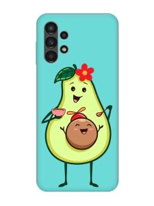 Матовий бірюзовий чохол на Samsung Galaxy A13 4G :: Малюк Авокадо (принт 309)