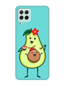 Матовий бірюзовий чохол на Samsung Galaxy A22 4G/ M32/ M22 :: Малюк Авокадо (принт 309)