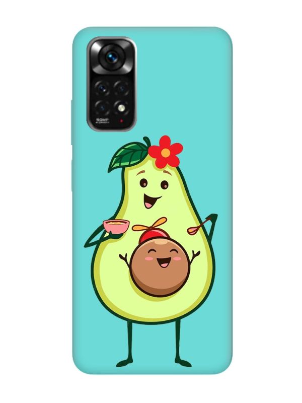 Матовий бірюзовий чохол на Xiaomi Redmi Note 11 :: Малюк Авокадо (принт 309)