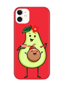 Матовий червоний чохол на Apple iPhone 11 (6.1) :: Малюк Авокадо (принт 309)