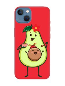 Матовий червоний чохол на Apple iPhone 13 :: Малюк Авокадо (принт 309)