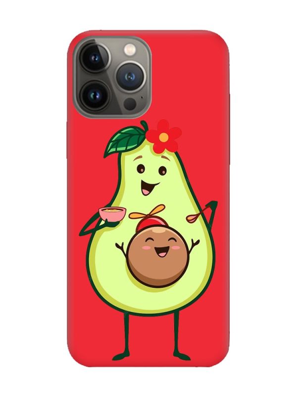 Матовий червоний чохол на Apple iPhone 13 Pro :: Малюк Авокадо (принт 309)