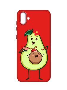 Матовий червоний чохол на Samsung Galaxy A04 :: Малюк Авокадо (принт 309)