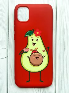 Матовий червоний чохол на Samsung Galaxy A04E/A042 :: Малюк Авокадо (принт 309)