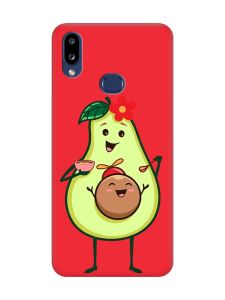 Матовий червоний чохол на Samsung Galaxy A10s (A107) :: Малюк Авокадо (принт 309)