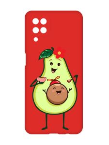 Матовий червоний чохол на Samsung Galaxy A12 :: Малюк Авокадо (принт 309)