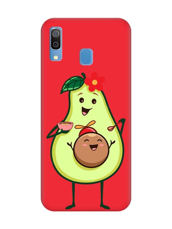 Матовий червоний чохол на Samsung Galaxy A30 (2019) / A20 (2019) :: Малюк Авокадо (принт 309)