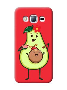 Матовий червоний чохол на Samsung Galaxy J3 / J310 :: Малюк Авокадо (принт 309)