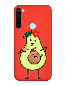 Матовий червоний чохол на Xiaomi Redmi Note 8T :: Малюк Авокадо (принт 309)