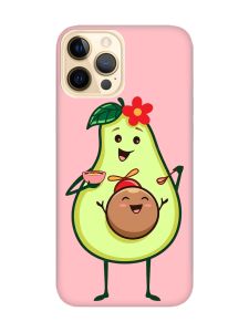Матовий рожевий чохол на Apple iPhone 12 Pro Max :: Малюк Авокадо (принт 309)