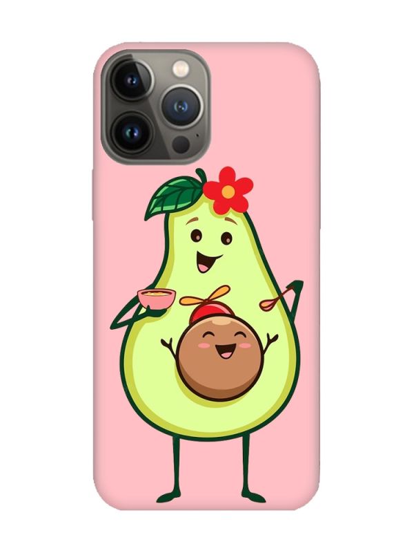 Матовий рожевий чохол на Apple iPhone 13 Pro :: Малюк Авокадо (принт 309)