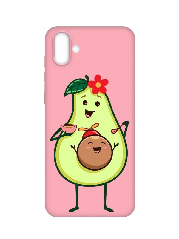 Матовий рожевий чохол на Samsung Galaxy A04 :: Малюк Авокадо (принт 309)
