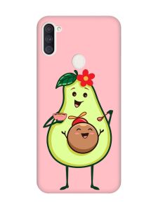 Матовий рожевий чохол на Samsung Galaxy A11 :: Малюк Авокадо (принт 309)