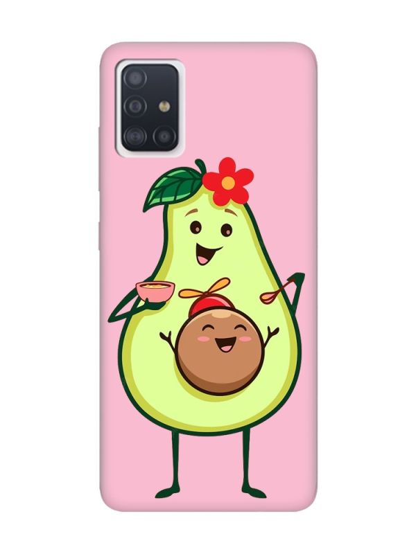 Матовий рожевий чохол на Samsung Galaxy A51 :: Малюк Авокадо (принт 309)