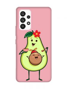 Матовий рожевий чохол на Samsung Galaxy A53 4G/5G :: Малюк Авокадо (принт 309)