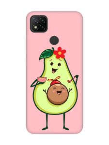 Матовий рожевий чохол на Xiaomi Redmi 9C/10A :: Малюк Авокадо (принт 309)
