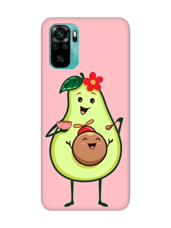 Матовий рожевий чохол на Xiaomi Redmi Note 10 / Note 10s :: Малюк Авокадо (принт 309)