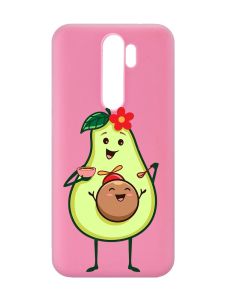 Матовий рожевий чохол на Xiaomi Redmi Note 8 Pro :: Малюк Авокадо (принт 309)