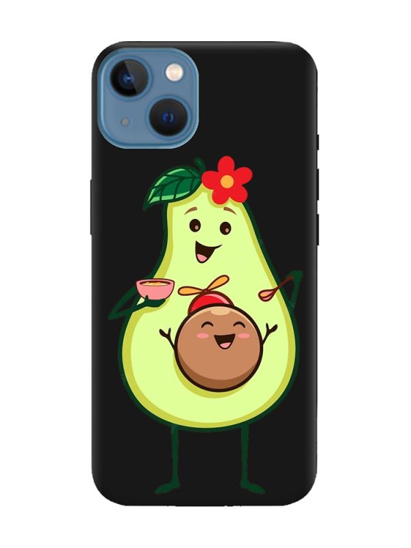 Матовий чорний чохол на Apple iPhone 13 :: Малюк Авокадо (принт 309)