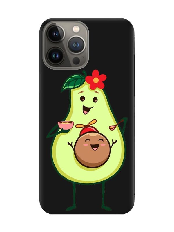 Матовий чорний чохол на Apple iPhone 13 Pro :: Малюк Авокадо (принт 309)