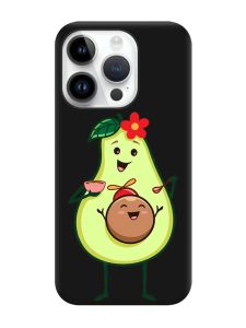 Матовий чорний чохол на Apple iPhone 14 Pro :: Малюк Авокадо (принт 309)