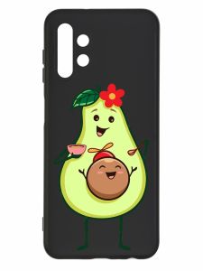 Матовий чорний чохол на Samsung Galaxy A13 4G :: Малюк Авокадо (принт 309)