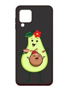 Матовий чорний чохол на Samsung Galaxy A22 4G/M32/M22 :: Малюк Авокадо (принт 309)