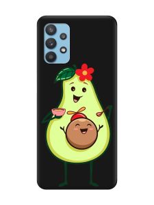 Матовий чорний чохол на Samsung Galaxy A32 :: Малюк Авокадо (принт 309)
