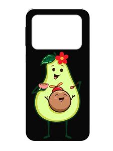 Матовий чорний чохол на Xiaomi Poco X4 Pro 5G :: Малюк Авокадо (принт 309)