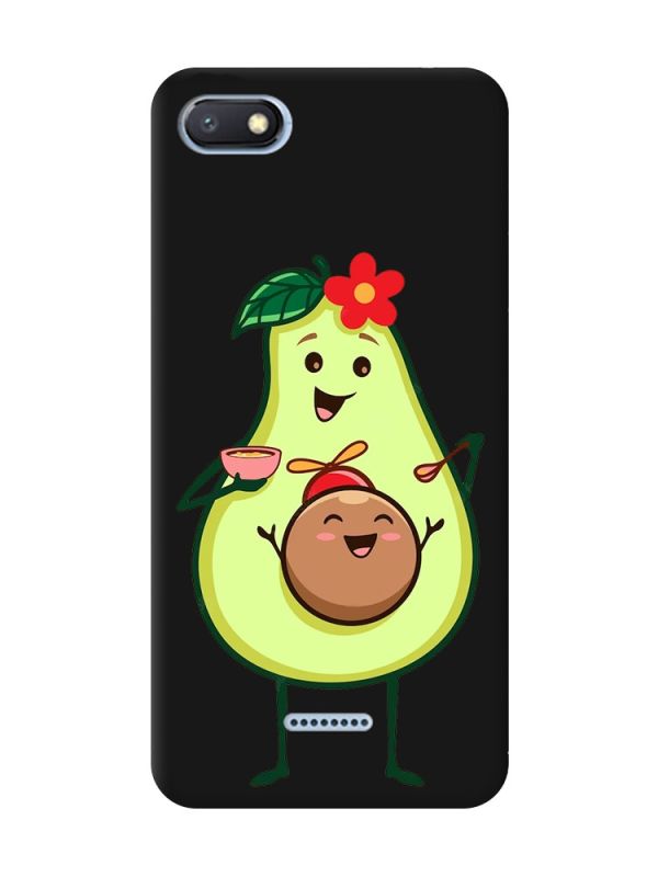 Матовий чорний чохол на Xiaomi Redmi 6A :: Малюк Авокадо (принт 309)