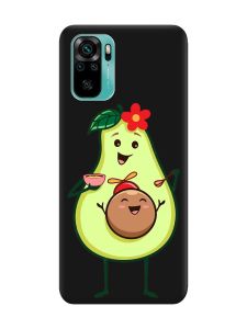 Матовий чорний чохол на Xiaomi Redmi Note 10 / Note 10s :: Малюк Авокадо (принт 309)