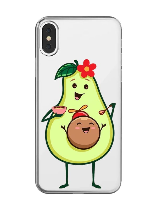 Прозорий чохол на iPhone X / XS :: Малюк Авокадо (принт 309)