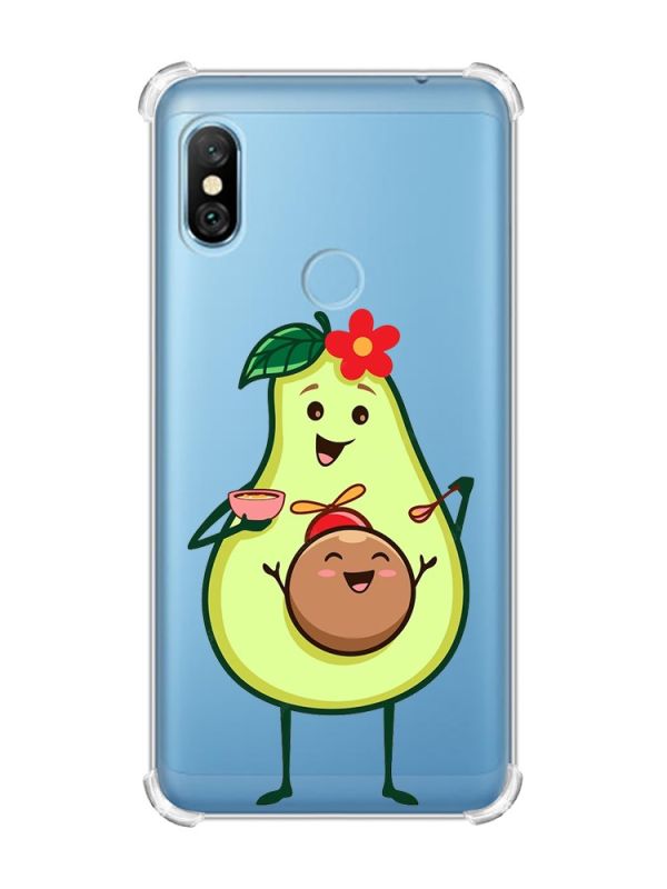 Чохол з потовщеними кутами на Xiaomi Redmi Note 6 Pro :: Малюк Авокадо (принт 309)